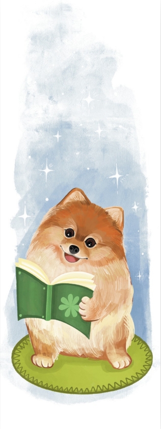 «Закладка для книги «Читання. Шпіц» (ЛК000000198)», бренда Люцинка - фото №1