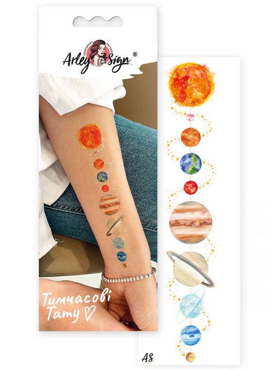 «Тимчасові тату Arley Sign Парад планет (1606-1)», бренда Arley Sign - фото №1
