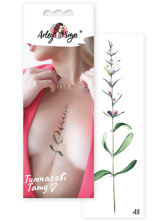  «Тимчасові тату Arley Sign Стеблина ніжності (8019-1)», бренда Arley Sign - фото №1
