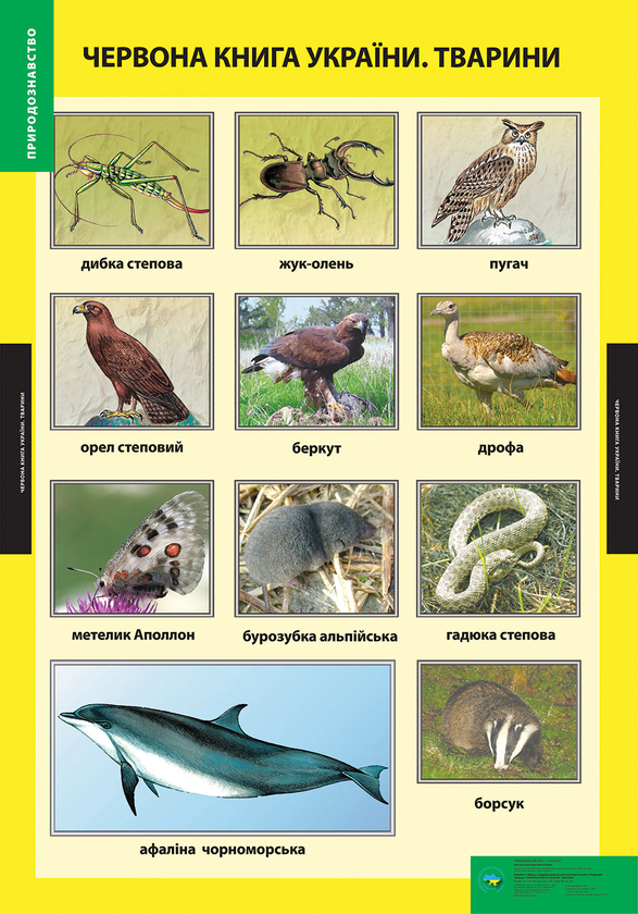Книга Червона книга України. Тварини. Плакат