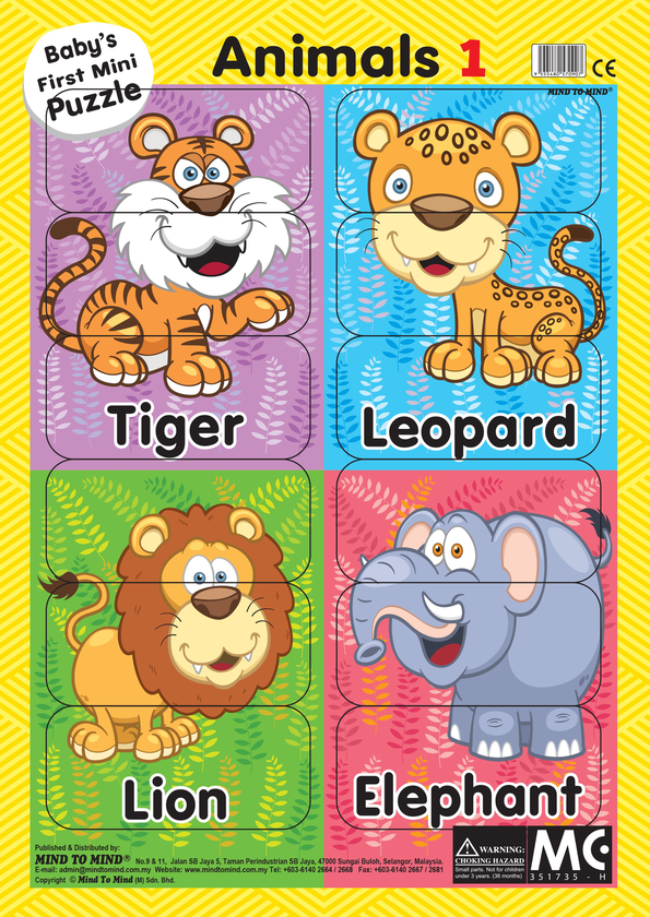 Бумажная книга «Baby's Mini Puzzle Animal 1» - фото №1