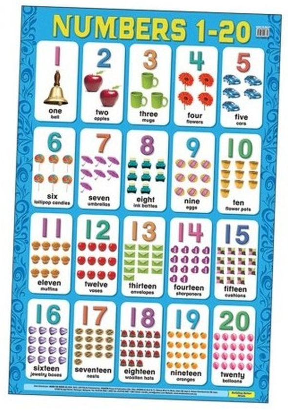 Бумажная книга «Плакат Education Charts Numbers 1-20 » - фото №1