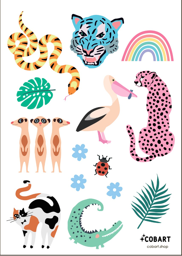 «Набір стікерів Cobart Tropical», бренда Cobart WOW-TATTOO - фото №1