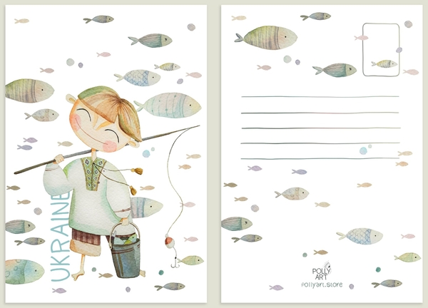 «Листівка PollyArt Ukraine. Рибалка», бренда PollyArt - фото №1