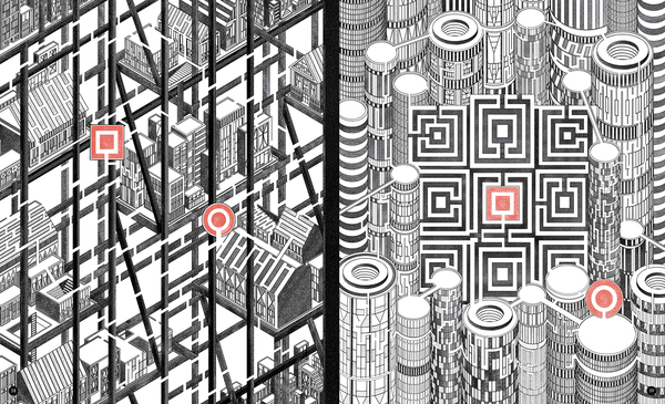 Бумажная книга «Extreme Labyrinths - Cityscapes: 50 mazes to get lost in», автор Томас Рэдклифф - фото №1