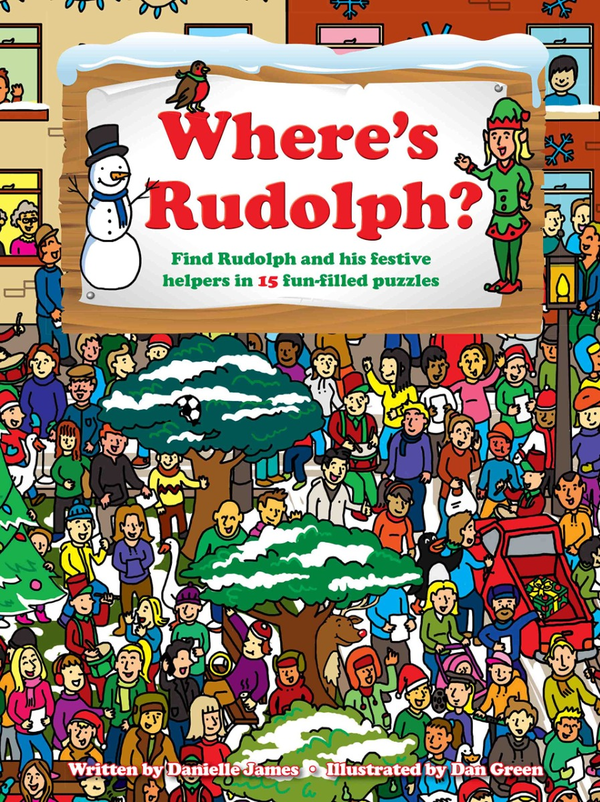 Бумажная книга «Where's Rudolph?: Find Rudolph and His Festive Helpers in 15 Fun-filled Puzzles», автор Дениел Джеймс - фото №1