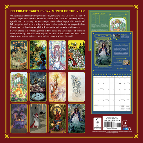 Бумажная книга «Llewellyn's 2021 Tarot Calendar. Insights, Spreads and Tips», автор Барбара Мур - фото №1