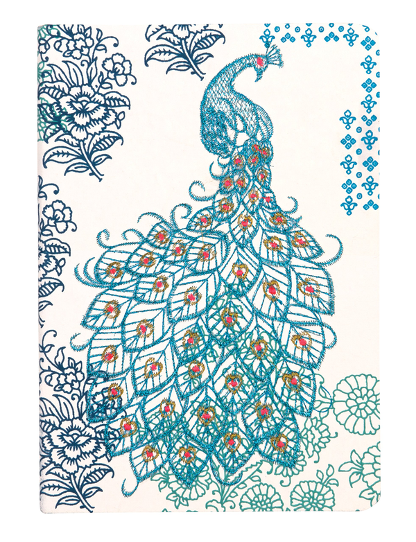 Бумажная книга «Peacock Handmade Embroidered Journal» - фото №1