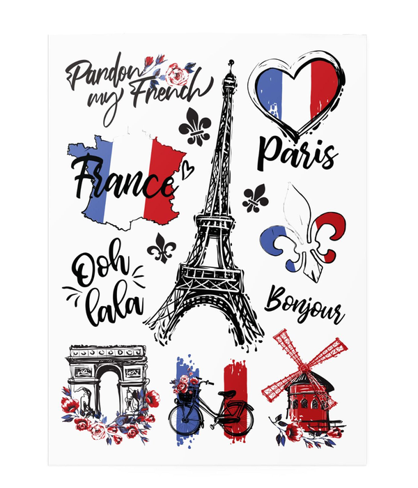 «Временные тату TATTon.me France mix», бренда TATTon.me - фото №1