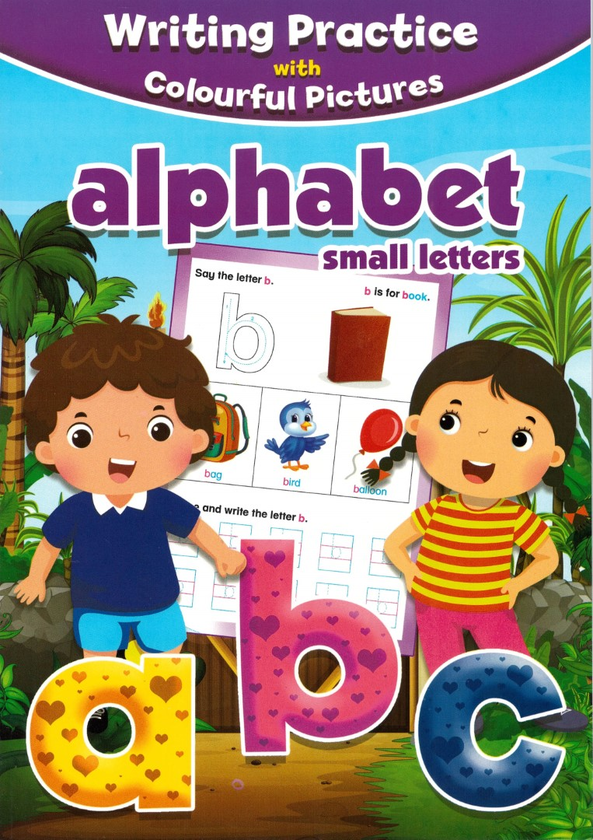 Паперова книга «Writting Practice with Colourful Pictures alphabet small Letters » - фото №1
