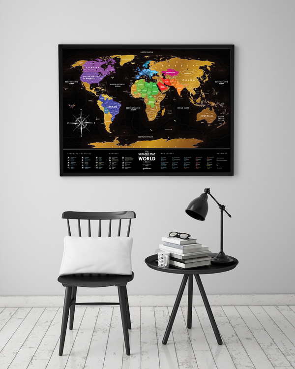  «Скретч-карта мира 1DEA.me Travel Map Black World (BW)», бренда 1DEA.me - фото №1