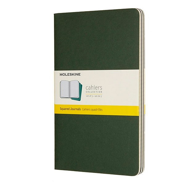  «Блокнот средний Moleskine Cahier зеленый 3 шт (CH017K15)», бренда Moleskine - фото №1