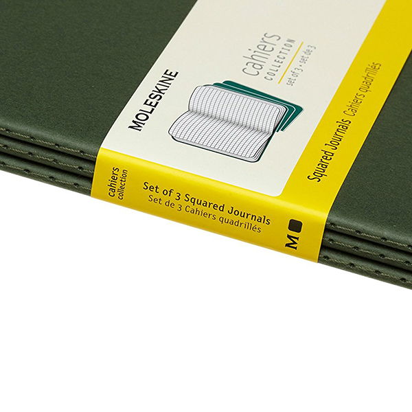  «Блокнот средний Moleskine Cahier зеленый 3 шт (CH017K15)», бренда Moleskine - фото №1