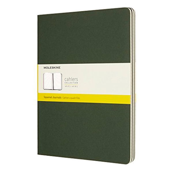  «Блокнот большой Moleskine Cahier зеленый 3 шт (CH021K15)», бренда Moleskine - фото №1