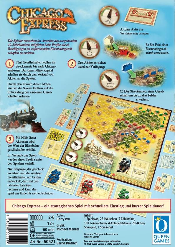  «Настольная игра Queen Games Chicago Express (16216)», бренда Queen Games - фото №1