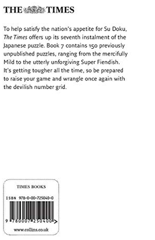 Бумажная книга «The Times Su Doku Book 7 : 150 Challenging Puzzles from the Times» - фото №1