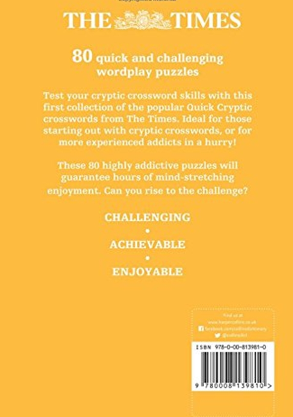 Бумажная книга «The Times Quick Cryptic Crossword Book 1 : 100 World-Famous Crossword Puzzles», автор Ричард Роган - фото №1