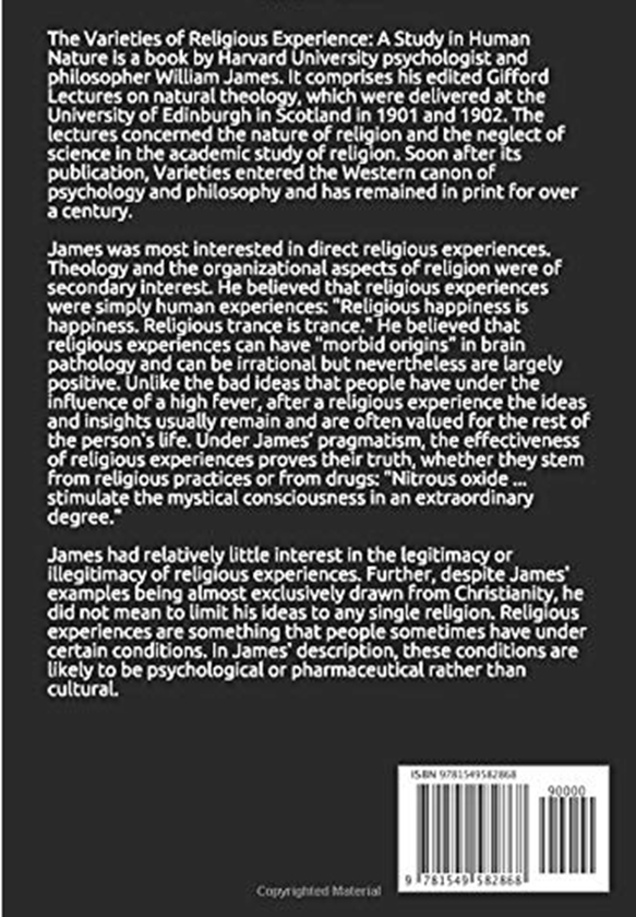 Паперова книга «The Varieties of Religious Experience», автор Вільям Джеймс - фото №1