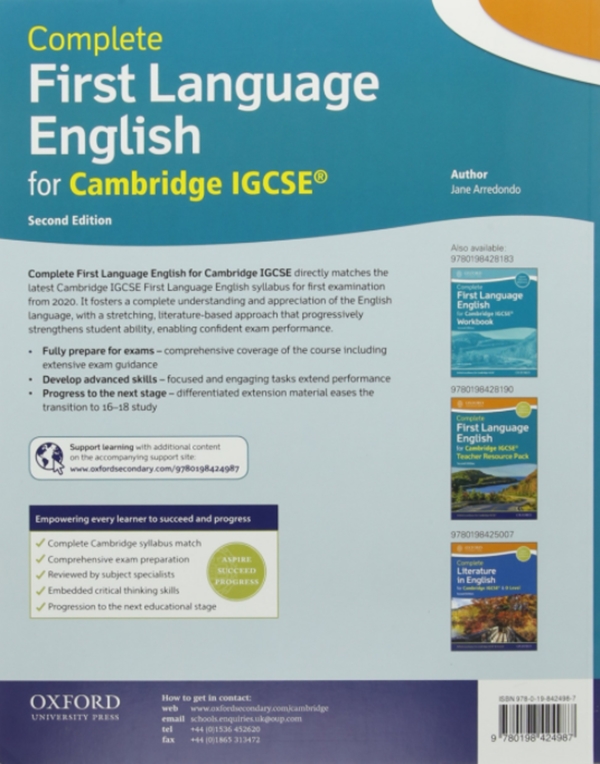 Бумажная книга «Complete First Language English for Cambridge IGCSE: Print & Online Student Book Pack», автор Джейн Арредондо - фото №1