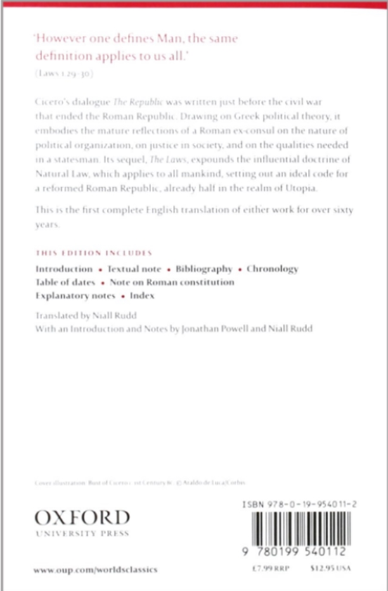 Бумажная книга «The Republic and The Laws», автор Марк Туллий Цицерон - фото №1