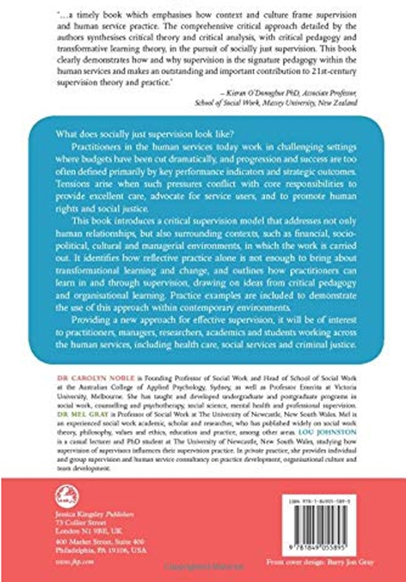 Бумажная книга «Critical Supervision for the Human Services : A Social Model to Promote Learning and Value-Based Practice», автор Кэролин Нобл - фото №1