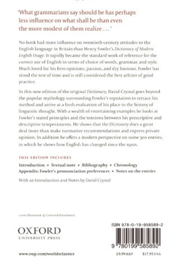 Бумажная книга «A Dictionary of Modern English Usage : The Classic First Edition» - фото №1