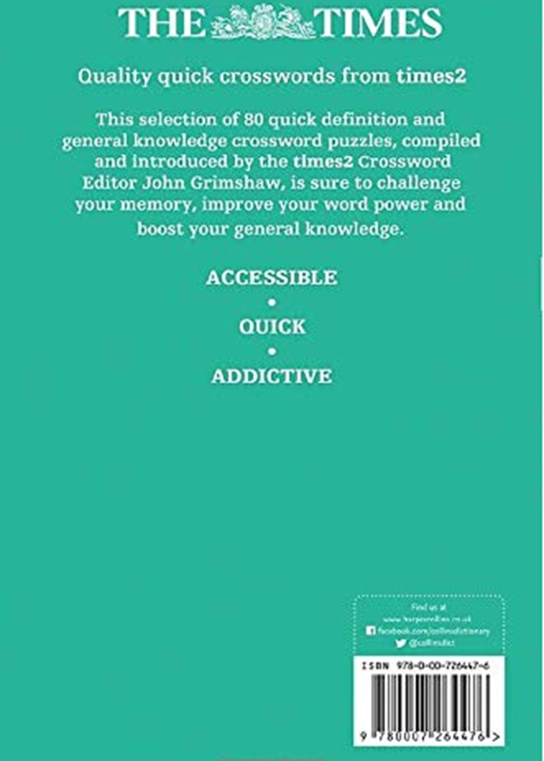 Бумажная книга «The Times Quick Crossword Book 12 : 80 World-Famous Crossword Puzzles from the Times2», автор Джон Гримшоу - фото №1
