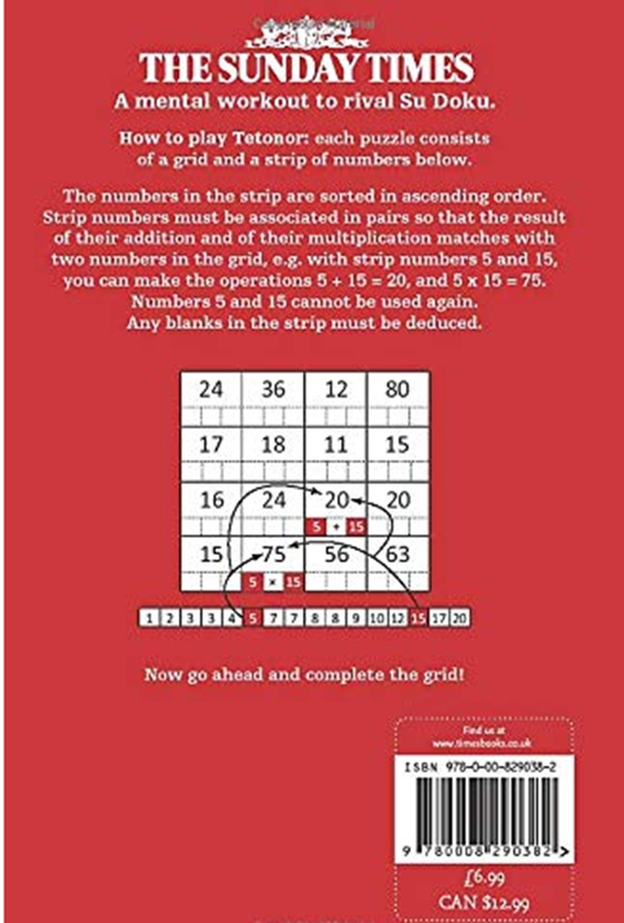 Бумажная книга «The Sunday Times Tetonor Book 1 : 200 Challenging Numerical Logic Puzzles» - фото №1