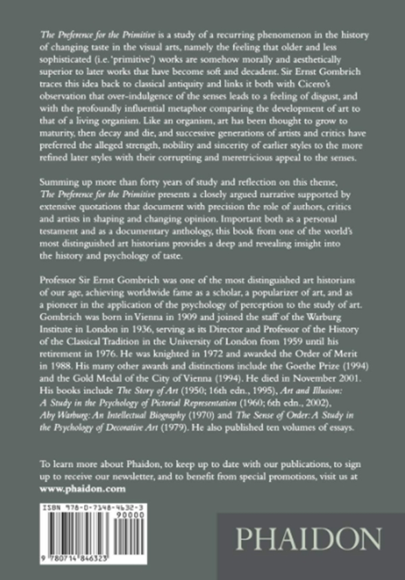 Бумажная книга «The Preference for the Primitive : Episodes in the History of Western Taste and Art», автор Леони Гомбрич - фото №1