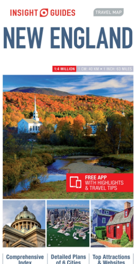 [object Object] «Insight Guides Travel Map New England» - фото №1