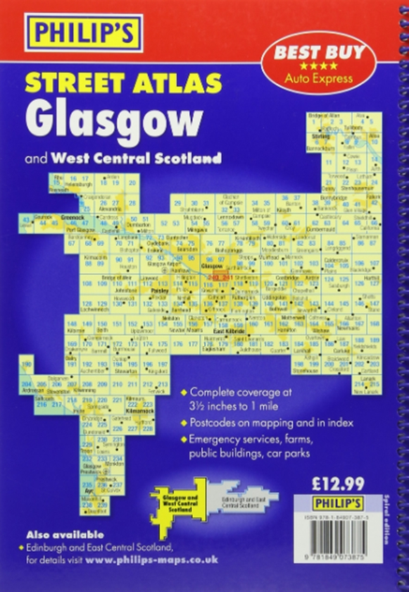 Бумажная книга «Philip's Street Atlas Glasgow and West Central Scotland» - фото №1