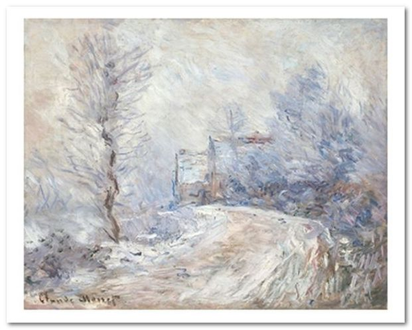  «Открытка Claude Monet - The Entrance to Giverny under the Snow (CM11)», бренда Artistic Card - фото №1