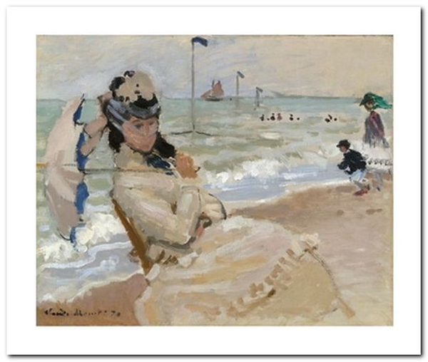 «Открытка Claude Monet - Camille on the Beach in Trouville (CM15)», бренда Artistic Card - фото №1