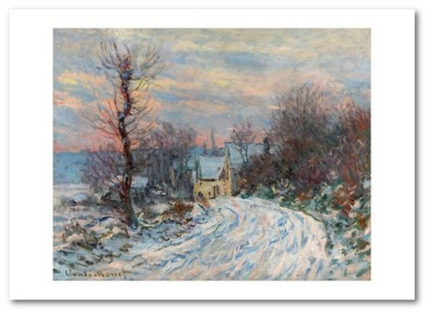  «Открытка Claude Monet - Coming into Giverny in Winter (CM163)», бренда Artistic Card - фото №1