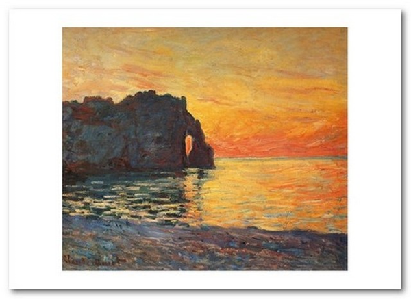  «Открытка Claude Monet - Etretat, Cliff of d`Aval, Sunset (CM176)», бренда Artistic Card - фото №1