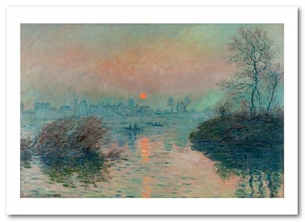 «Открытка Claude Monet - Sunset on the Seine at Lavacourt, Winter Effect (CM178)», бренда Artistic Card - фото №1
