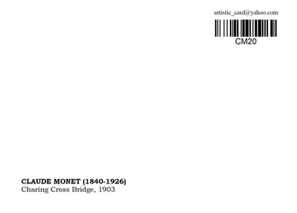 «Открытка Claude Monet - Charing Cross Bridge (CM20)», бренда Artistic Card - фото №1