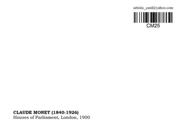 «Открытка Claude Monet - Houses of Parliament, London (CM25)», бренда Artistic Card - фото №1