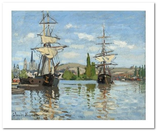«Открытка Claude Monet - Ships Riding on the Seine at Rouen (CM30)», бренда Artistic Card - фото №1