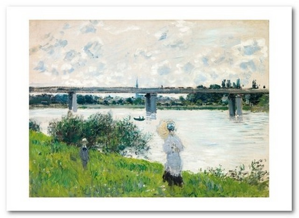 «Открытка Claude Monet - The Promenade with the Railroad Bridge, Argenteuil (CM40)», бренда Artistic Card - фото №1