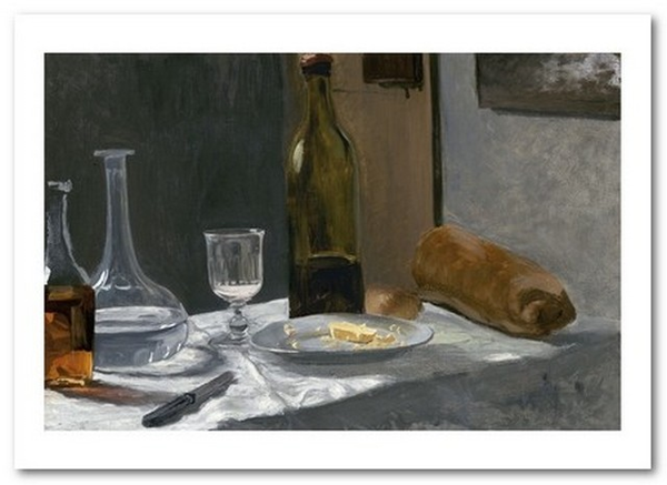  «Открытка Claude Monet - Still Life with Bottle, Carafe Bread and Wine (CM50)», бренда Artistic Card - фото №1