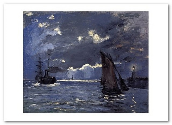  «Открытка Claude Monet - A Seascape, Shipping by Moonlight (CM57)», бренда Artistic Card - фото №1