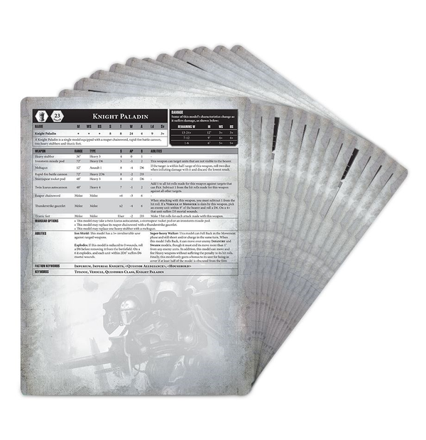  «Datasheets Cards: Imperial Knights Games Workshop (60220108004)», бренда Games Workshop - фото №1