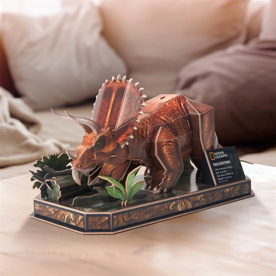  «Тривимірна головоломка-конструктор CubicFun National Geographic Dino Трицератопс (DS1052h)», бренда CubicFun - фото №1