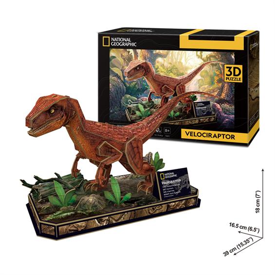 «Тривимірна головоломка-конструктор CubicFun National Geographic Dino Велоцираптор», бренда CubicFun - фото №1