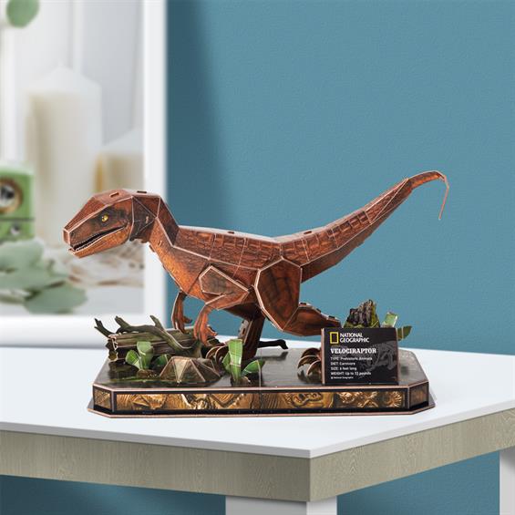  «Тривимірна головоломка-конструктор CubicFun National Geographic Dino Велоцираптор», бренда CubicFun - фото №1