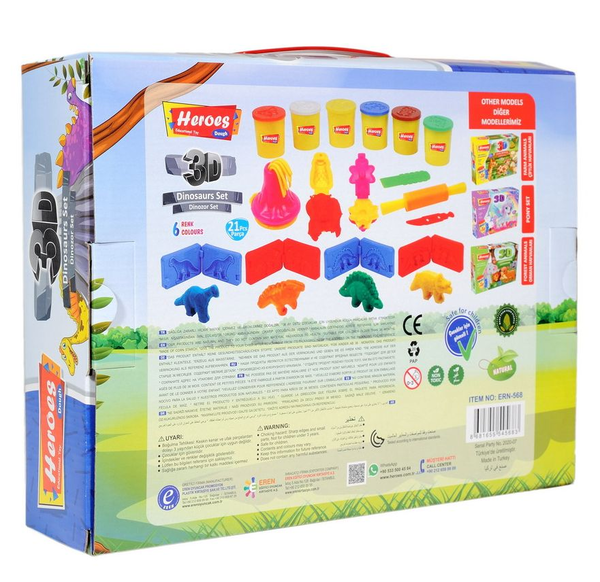  «Набор теста Play Toys для лепки Динозаврики (E ERN-568)», бренду Play Toys - фото №1