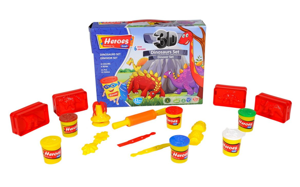  «Набор теста Play Toys для лепки Динозаврики (E ERN-568)», бренду Play Toys - фото №1