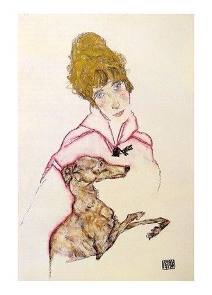 «Листівка Frau mit Windhund (Edith Schiele), 1915 (ES02)», бренда Artistic Card - фото №1