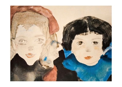  «Листівка Zwei kauernde Madchen (fragment), 1911 (ES35)», бренда Artistic Card - фото №1